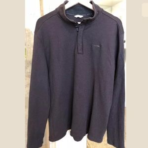 EUC Calvin Klein Pullover 1/4 Zip Brown WORN ONCE